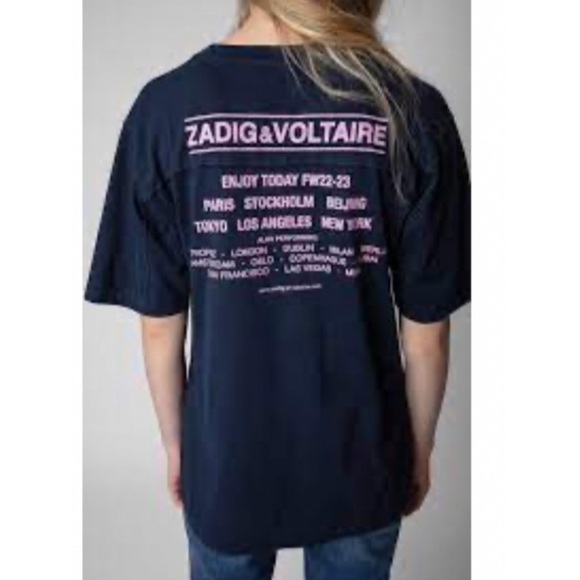 Zadig & Voltaire Bow Photoprint Strass T-Shirt- XS,S,M - Picture 3 of 8